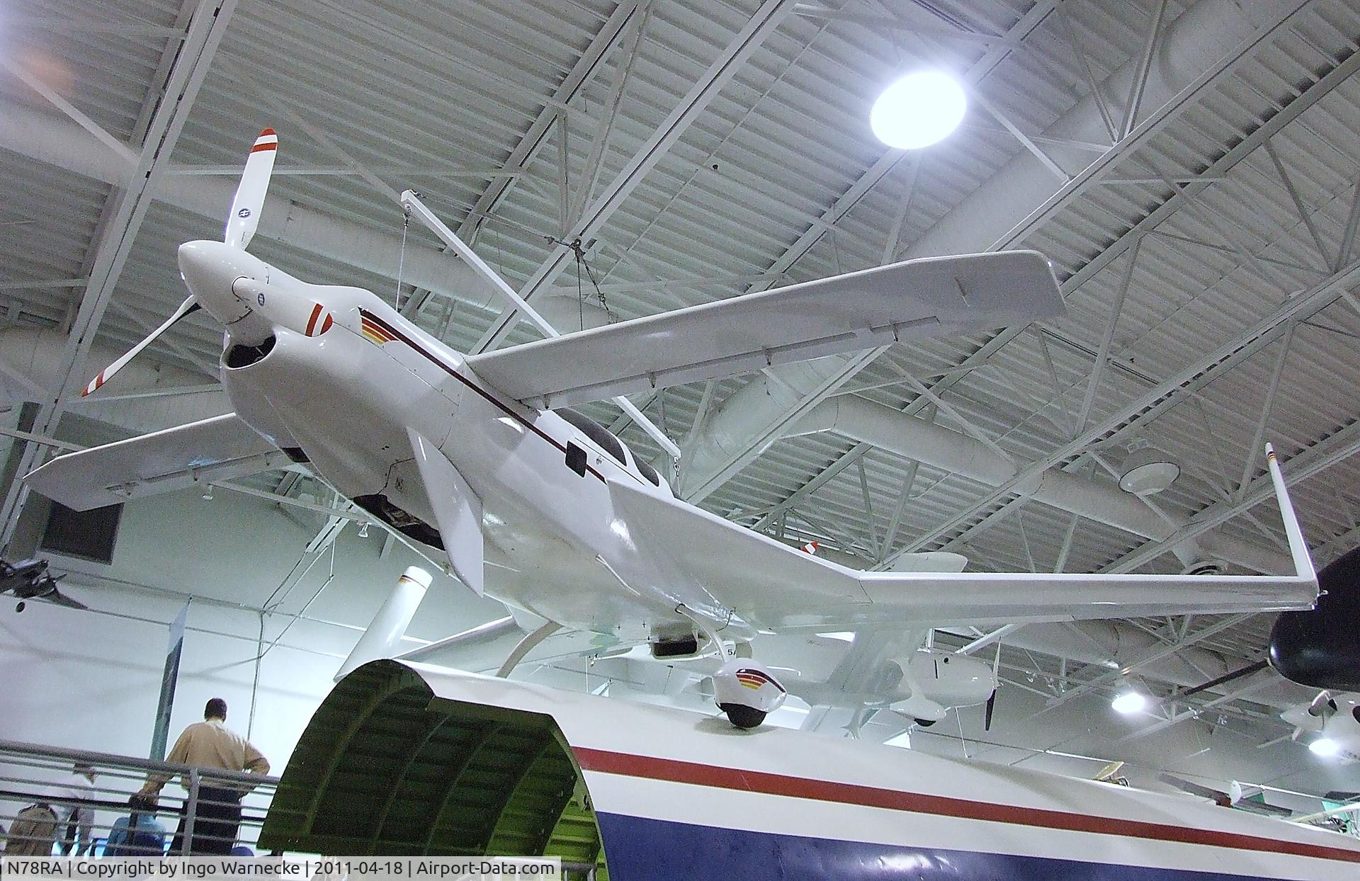 N78RA, 1978 Rutan Defiant C/N 001, Rutan Defiant at the Hiller Aviation Museum, San Carlos CA