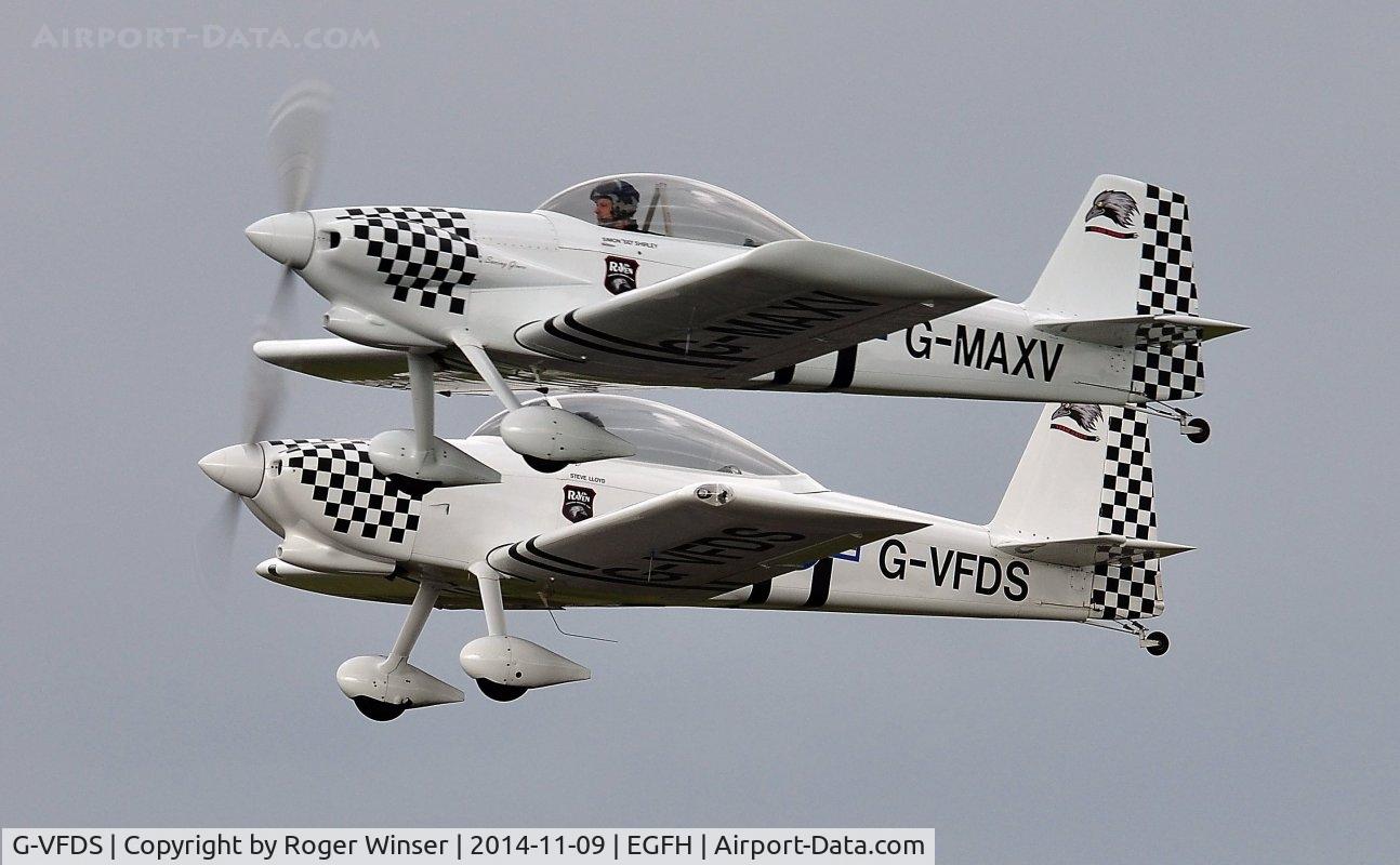 G-VFDS, 2012 Vans RV-8 C/N PFA 303-14637, Raven 2 (G-VFDS) of Team Raven in a formation take off led by Raven 1 (Vans RV-4 aircraft G-MAXV).