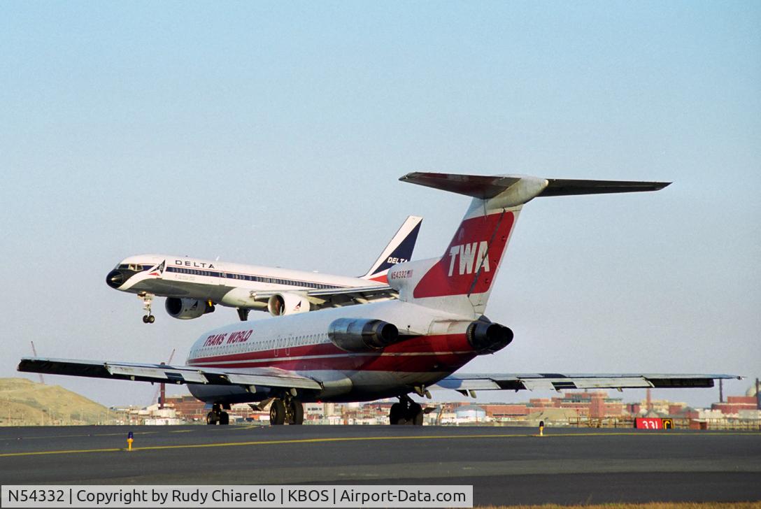 N54332, Douglas DC3C C/N 20224, Awaiting departure at KBOS in the mid nineties