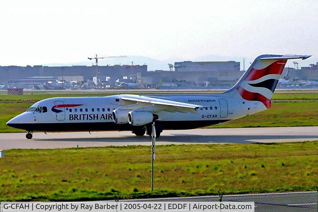 G-CFAH, 2001 British Aerospace Avro 146-RJ100 C/N E3384, BAe 146RJ-100 [E3384] (British Airways CitiExpress) Frankfurt~D 22/04/2005