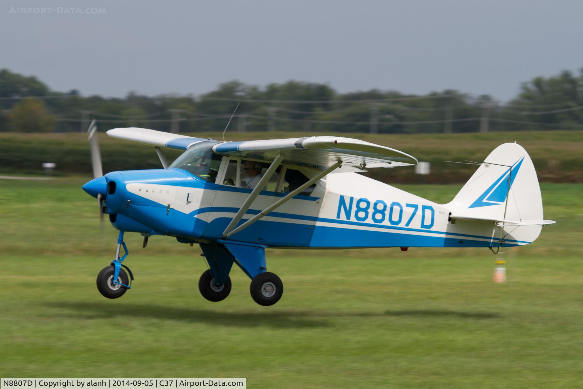 N8807D, 1958 Piper PA-22-160 Tri Pacer C/N 22-5975, Arriving at MAAA 2014 Grassroots fly-in