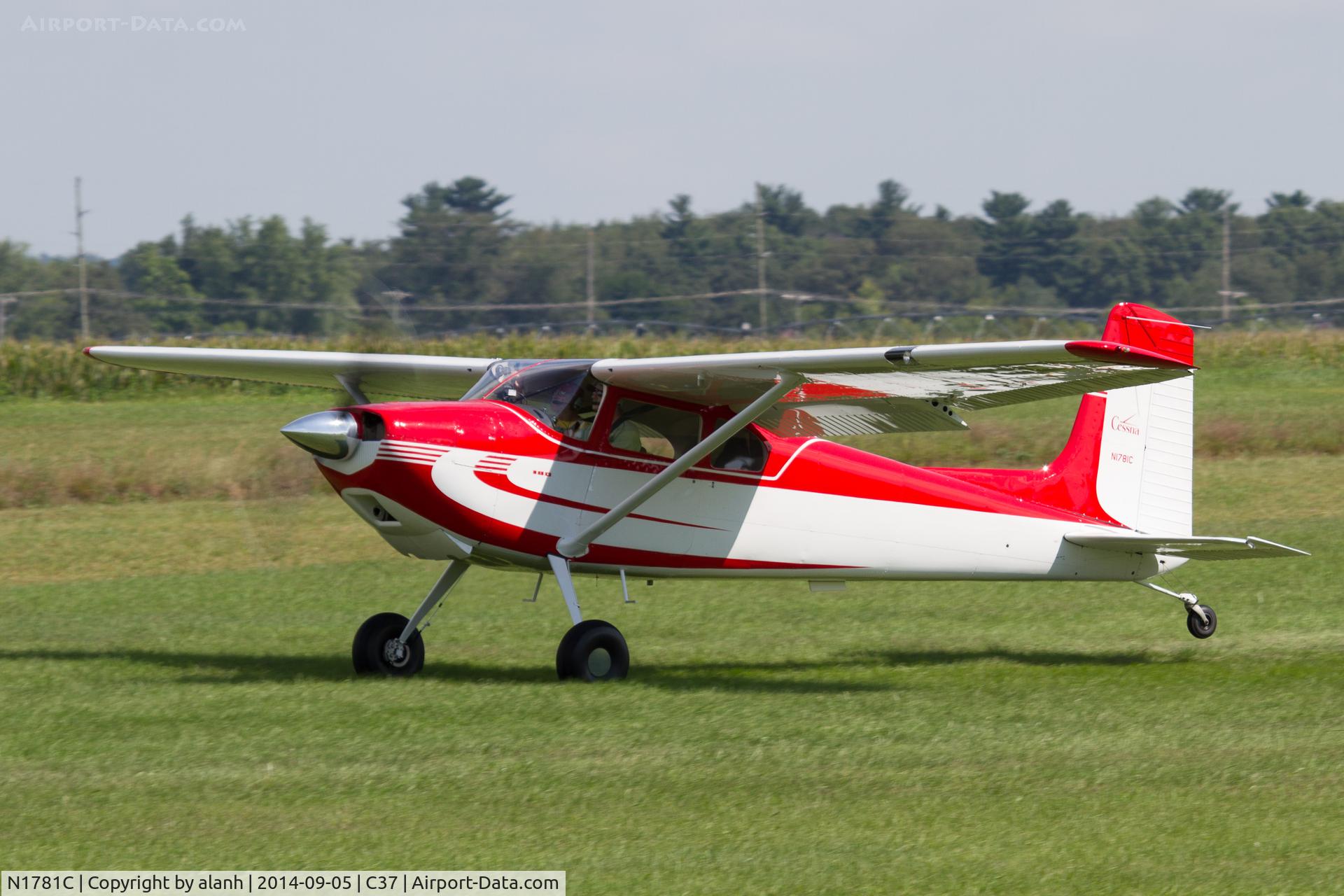 N1781C, 1953 Cessna 180 C/N 30481, Arriving at the 2014 MAAA Grassroots fly-in