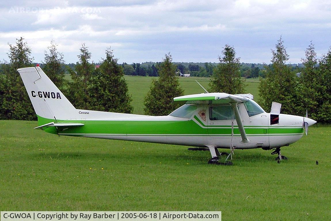 C-GWOA, 1975 Cessna 150M C/N 15076653, Cessna 150M [150-76653] Vankleek Hill~C 18/06/2005. Stored next to Herbs Truck Stop on Route 417 Ontario.