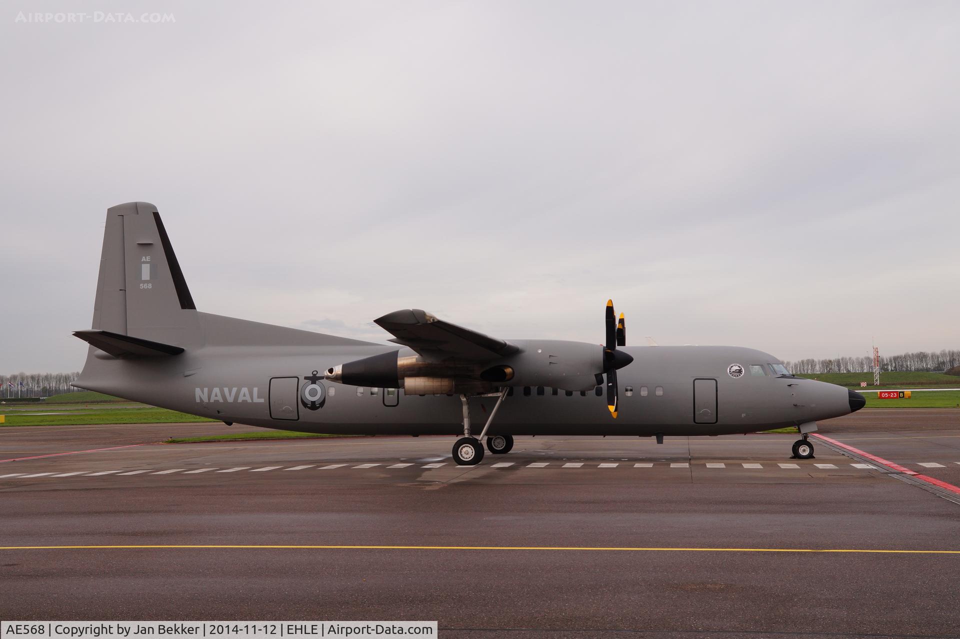 AE568, 1993 Fokker 50 C/N 20287, Fokker F50 of the Peruvian Navy at lelystad Airport. Now without the stickers over the registration.