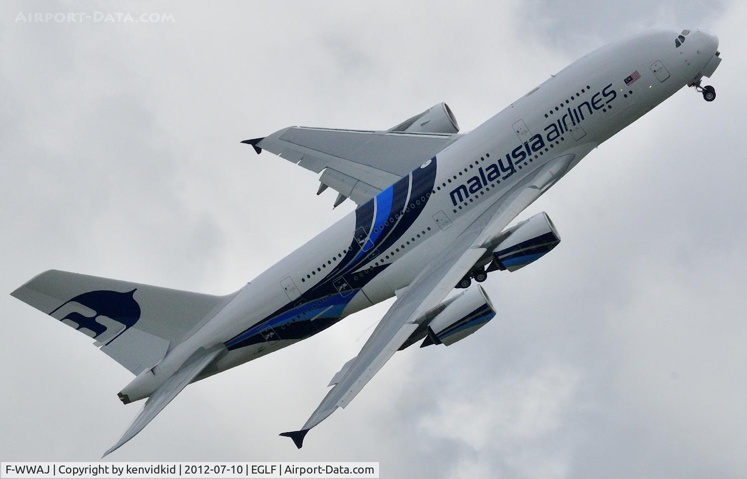 F-WWAJ, 2012 Airbus A380-841 C/N 081, Displaying at FIA 2012.