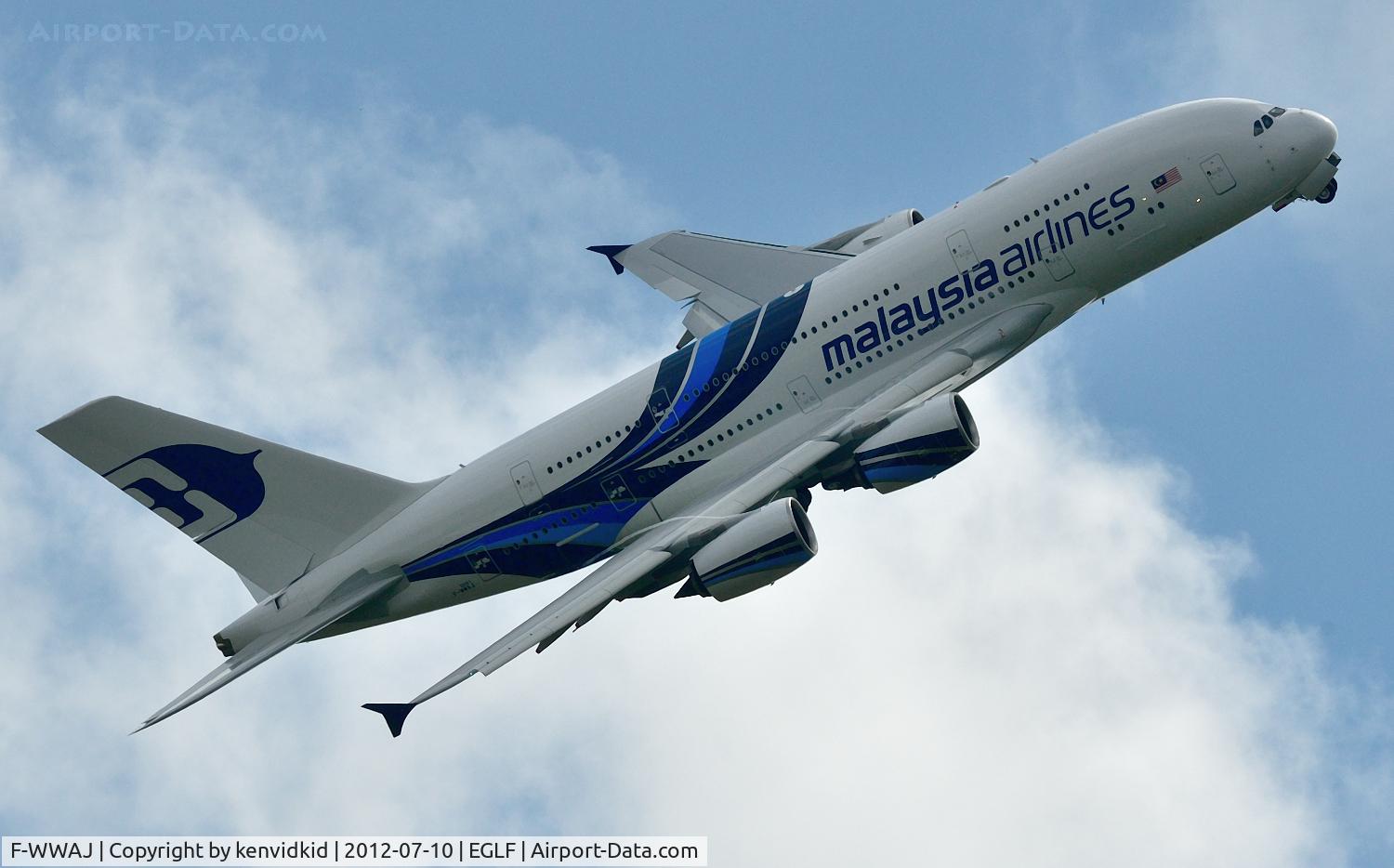 F-WWAJ, 2012 Airbus A380-841 C/N 081, Displaying at FIA 2012.