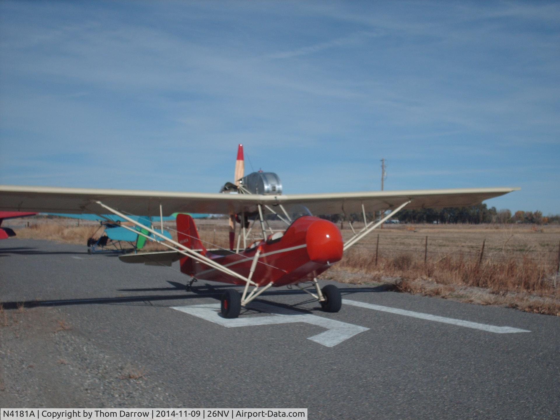 N4181A, 1966 Aerosport Woody Pusher C/N 1 (N4181A), Taken at Darrow Field at Fallon Nv.