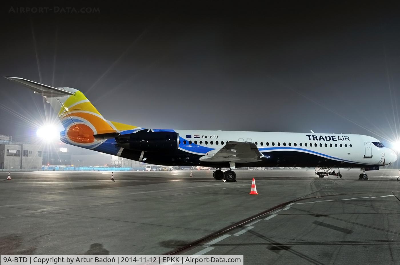 9A-BTD, 1992 Fokker 100 (F-28-0100) C/N 11407, Trade Air