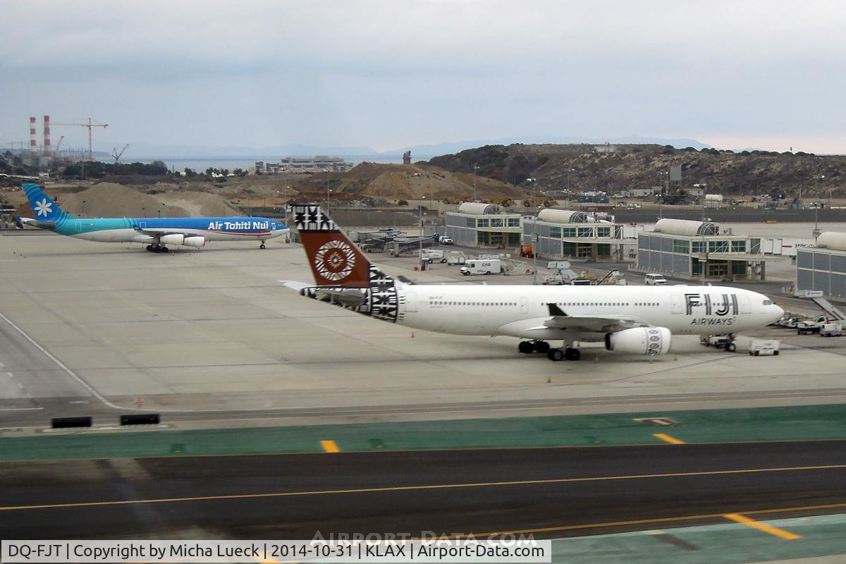 DQ-FJT, 2013 Airbus A330-243 C/N 1394, Two beautiful South Pacific birds on the ramp at LAX