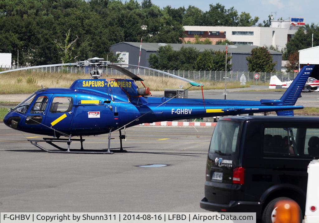 F-GHBV, Aerospatiale AS-350BA Ecureuil C/N 1544, Parked at the General Aviation area with additional 'Sapeur Pompier' titles
