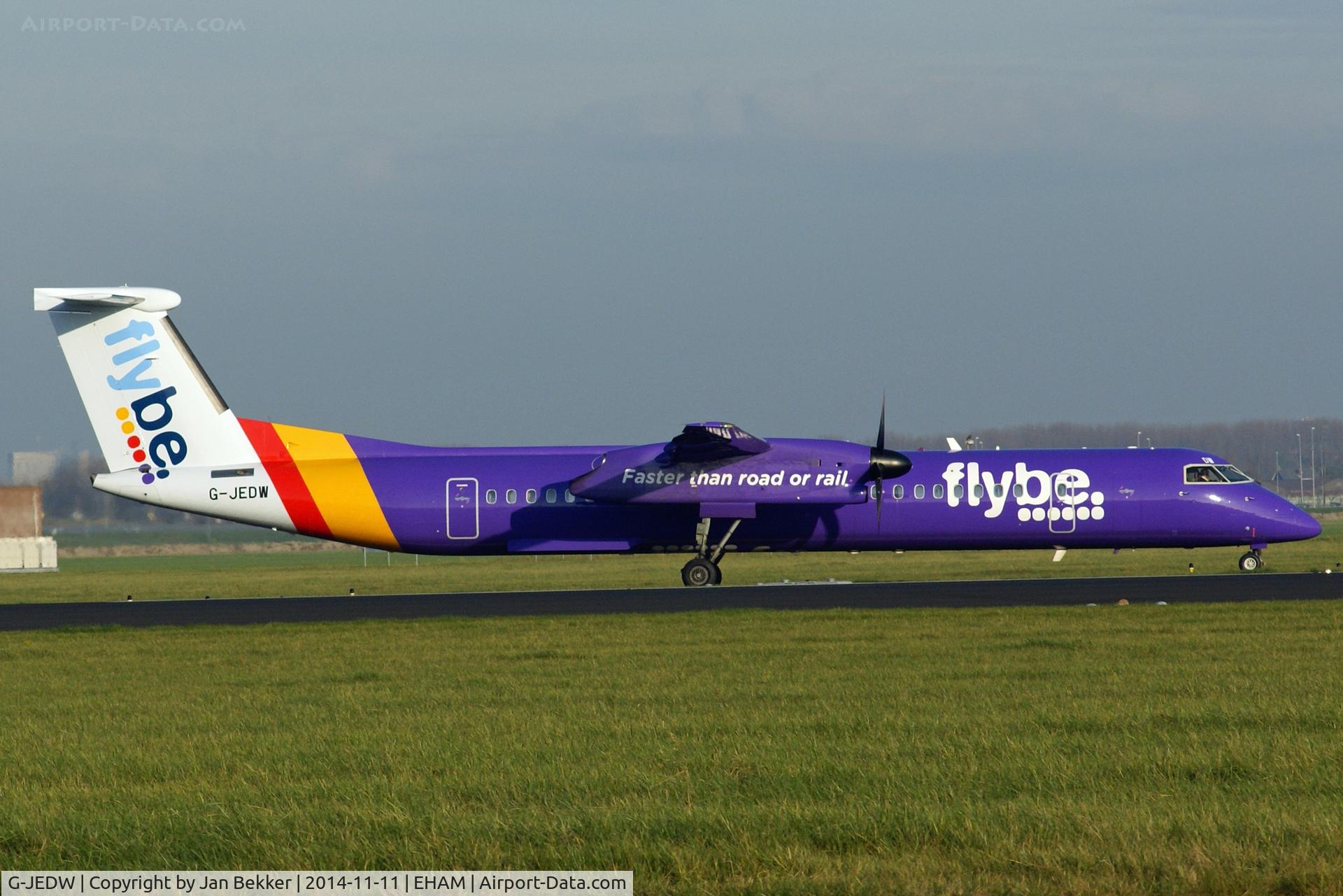 G-JEDW, 2004 De Havilland Canada DHC-8-402Q Dash 8 C/N 4093, Schiphol, jus after landing on the 
