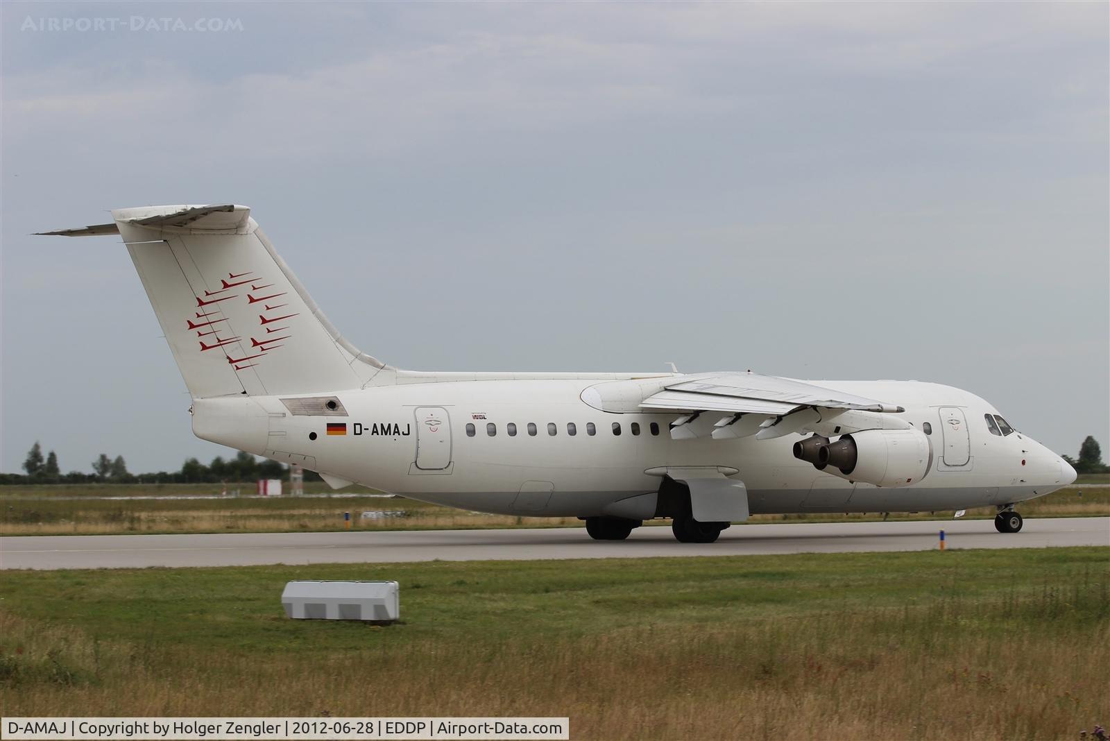 D-AMAJ, 1984 British Aerospace BAe.146-200A C/N E2028, On taxi to holding point 26R.....