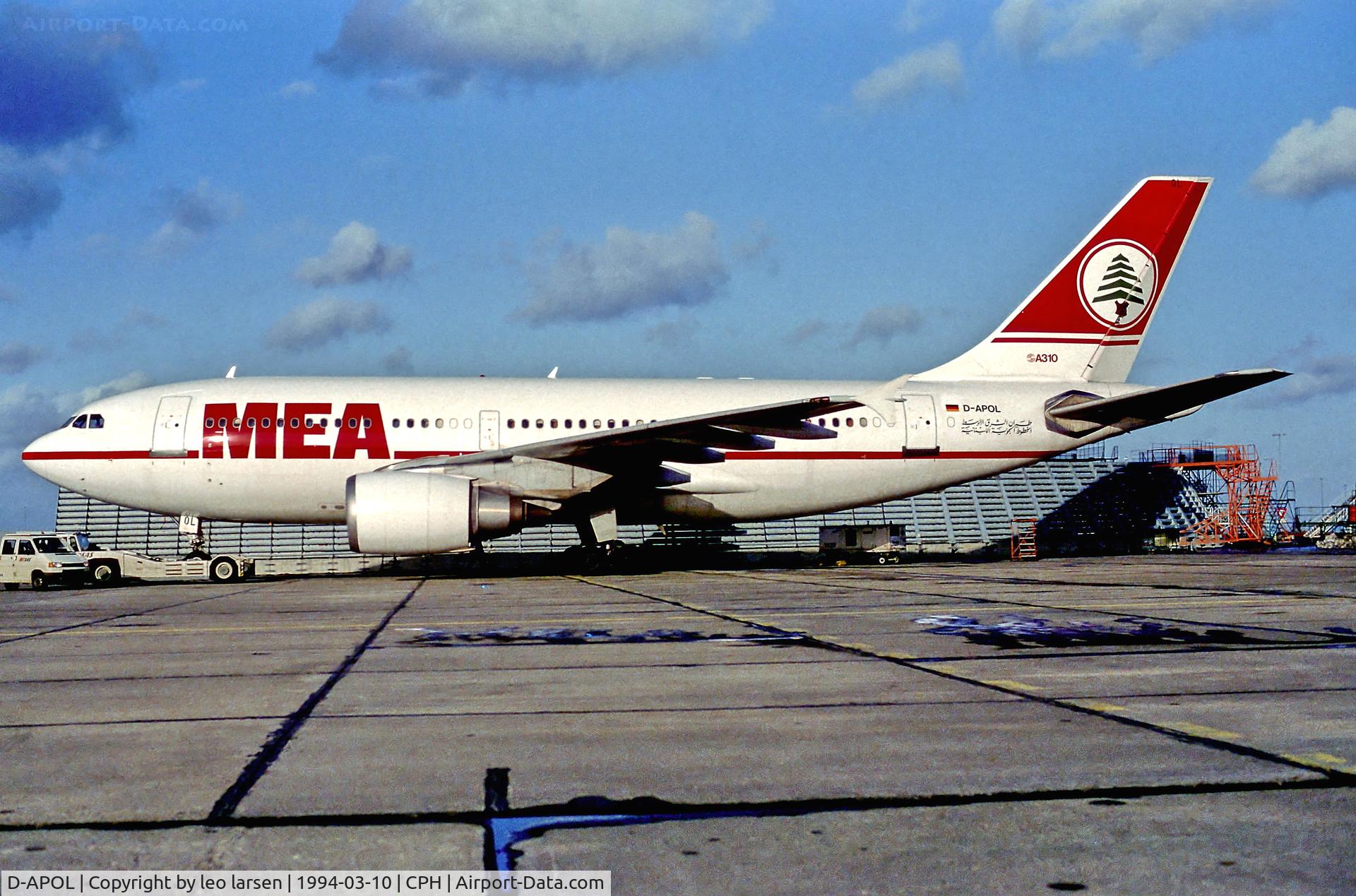 D-APOL, 1988 Airbus A310-304 C/N 447, Copenhagen 10.3.94