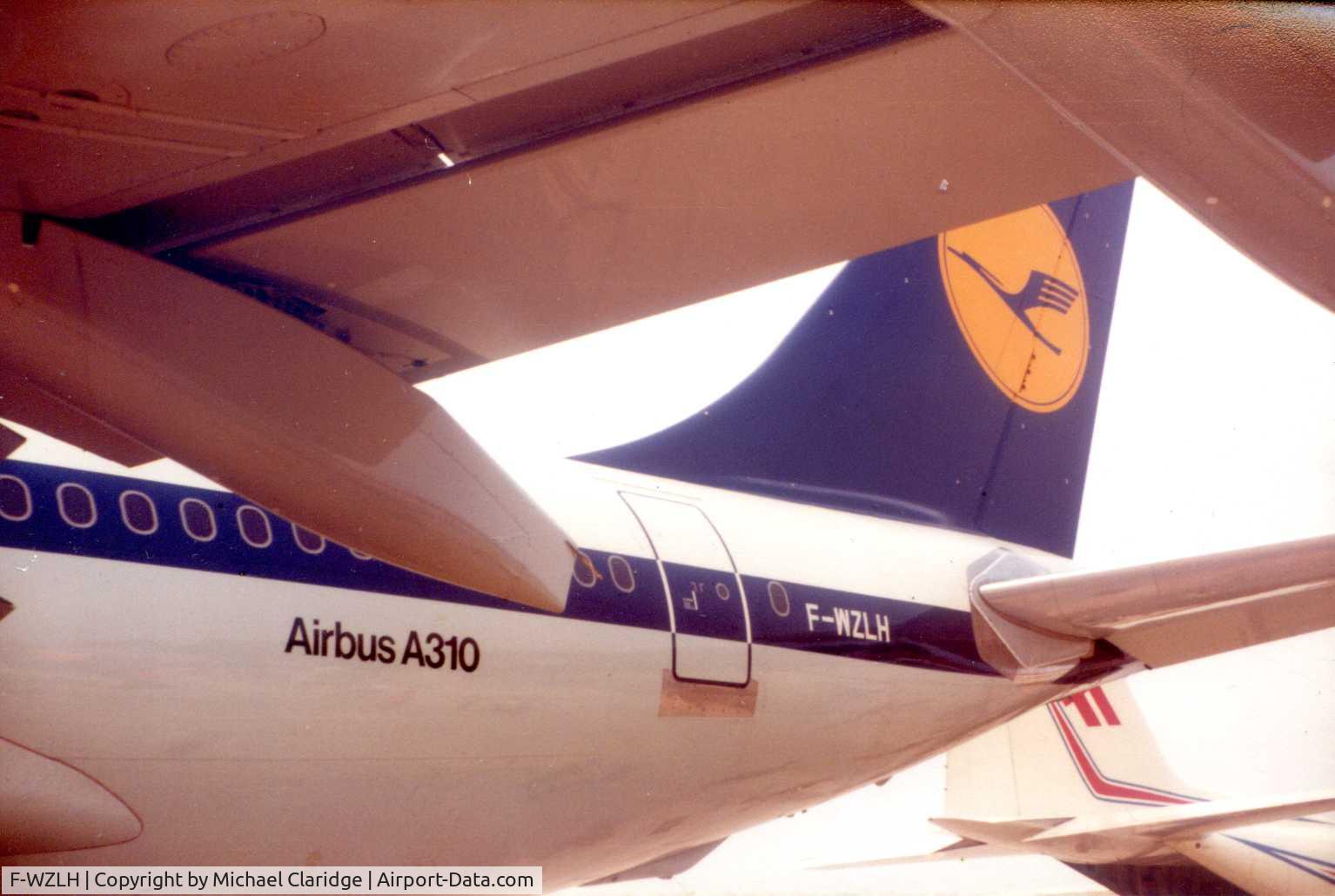 F-WZLH, 1986 Airbus A310-203 C/N 370, From holiday snaps album. Either Heathrow or Gatwick. Year not known.