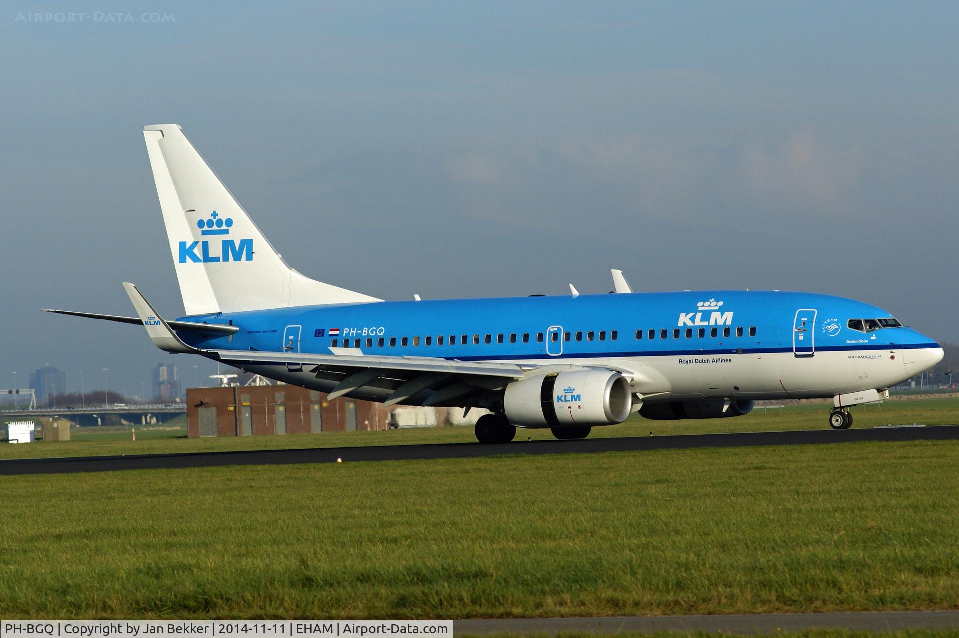 PH-BGQ, 2011 Boeing 737-7K2 C/N 39256, Schiphol, just after landing.