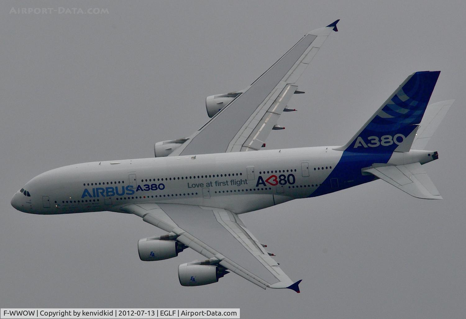 F-WWOW, 2005 Airbus A380-841 C/N 001, Displaying at FIA 2012.