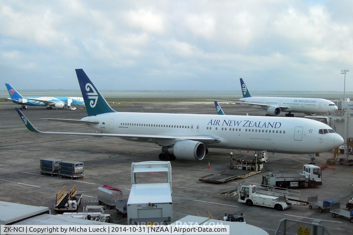 ZK-NCI, 1994 Boeing 767-319 C/N 26913, China Southern's B 787-8 in the background