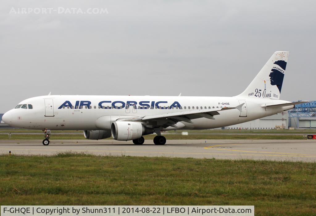 F-GHQE, 1990 Airbus A320-211 C/N 0115, Taxiing to the Terminal with additional 20th anniversary patch on tail