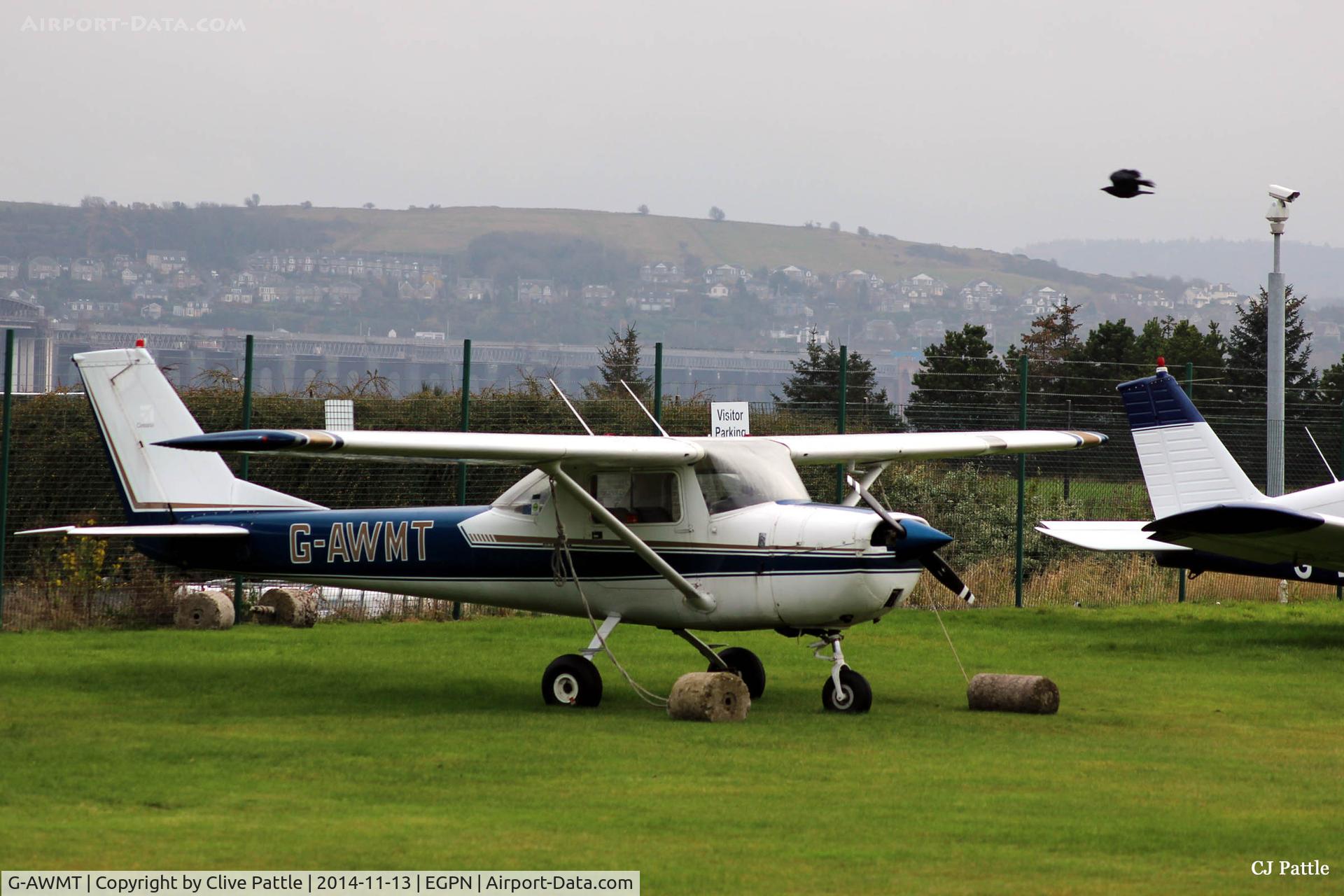 G-AWMT, 1968 Reims F150H C/N 0360, Parked up in the Visitor Parking area at Dundee Riverside EGPN on a wet November day.