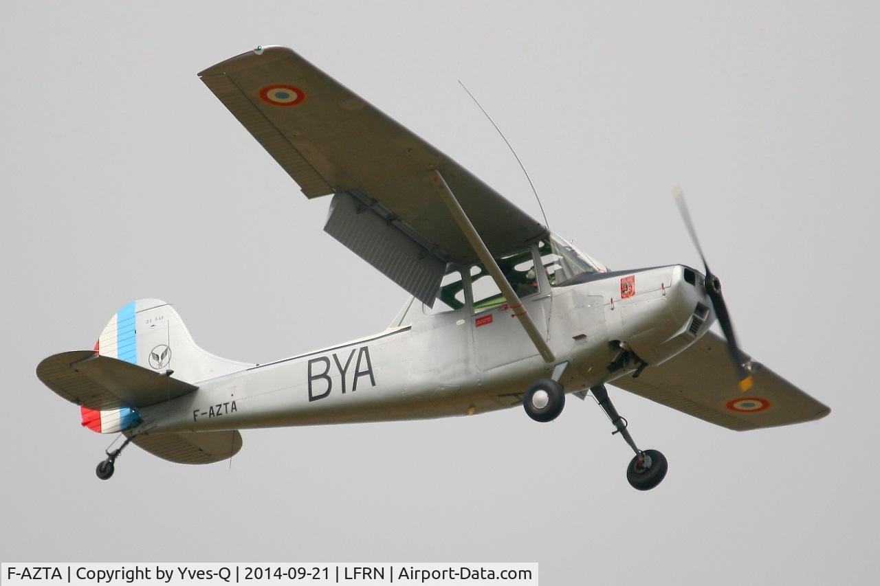 F-AZTA, 1957 Cessna O-1A Bird Dog C/N 24545, Cessna O-1A Bird Dog, Solo display, Rennes-St Jacques airport (LFRN-RNS) Air show 2014