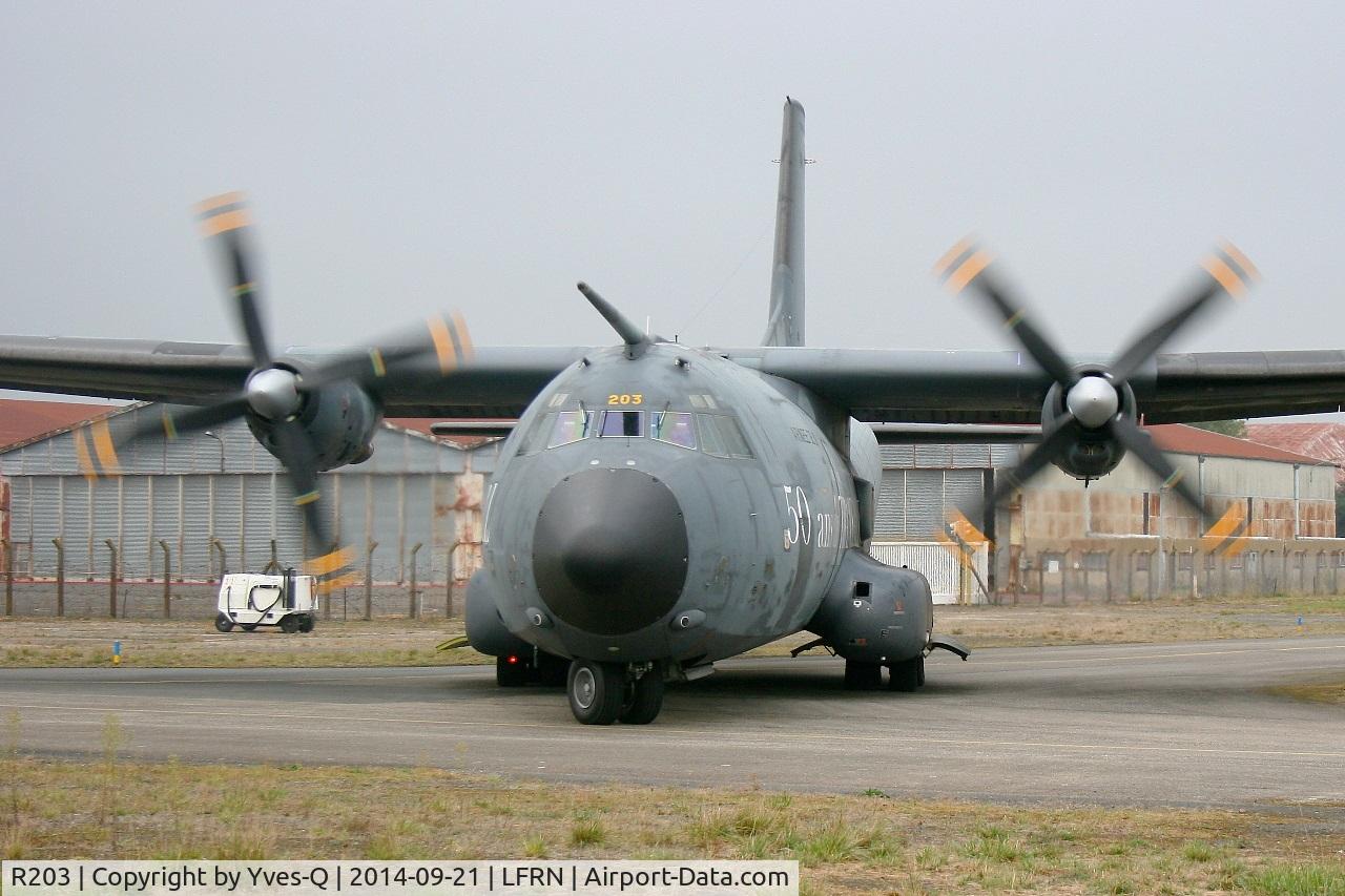 R203, Transall C-160R C/N 203, Transall C-160R  (64-GC), Taxiing to holding point, Rennes-St Jacques airport (LFRN-RNS) Air show 2014