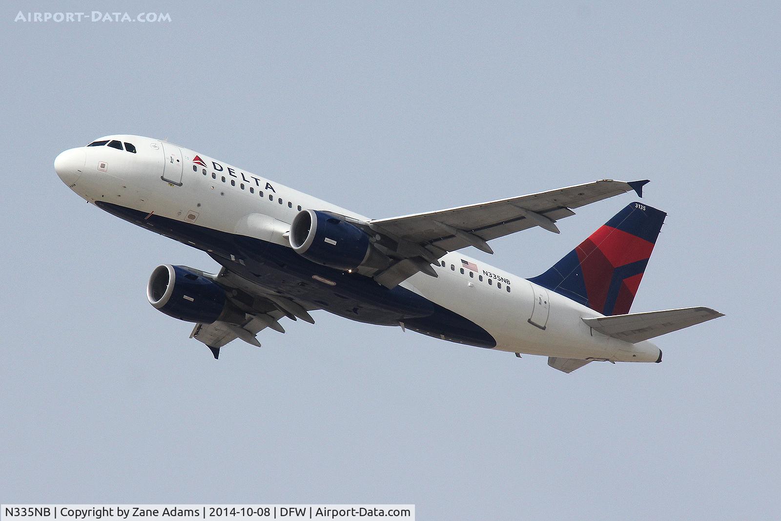 N335NB, 2002 Airbus A319-114 C/N 1662, Departing DFW Airport