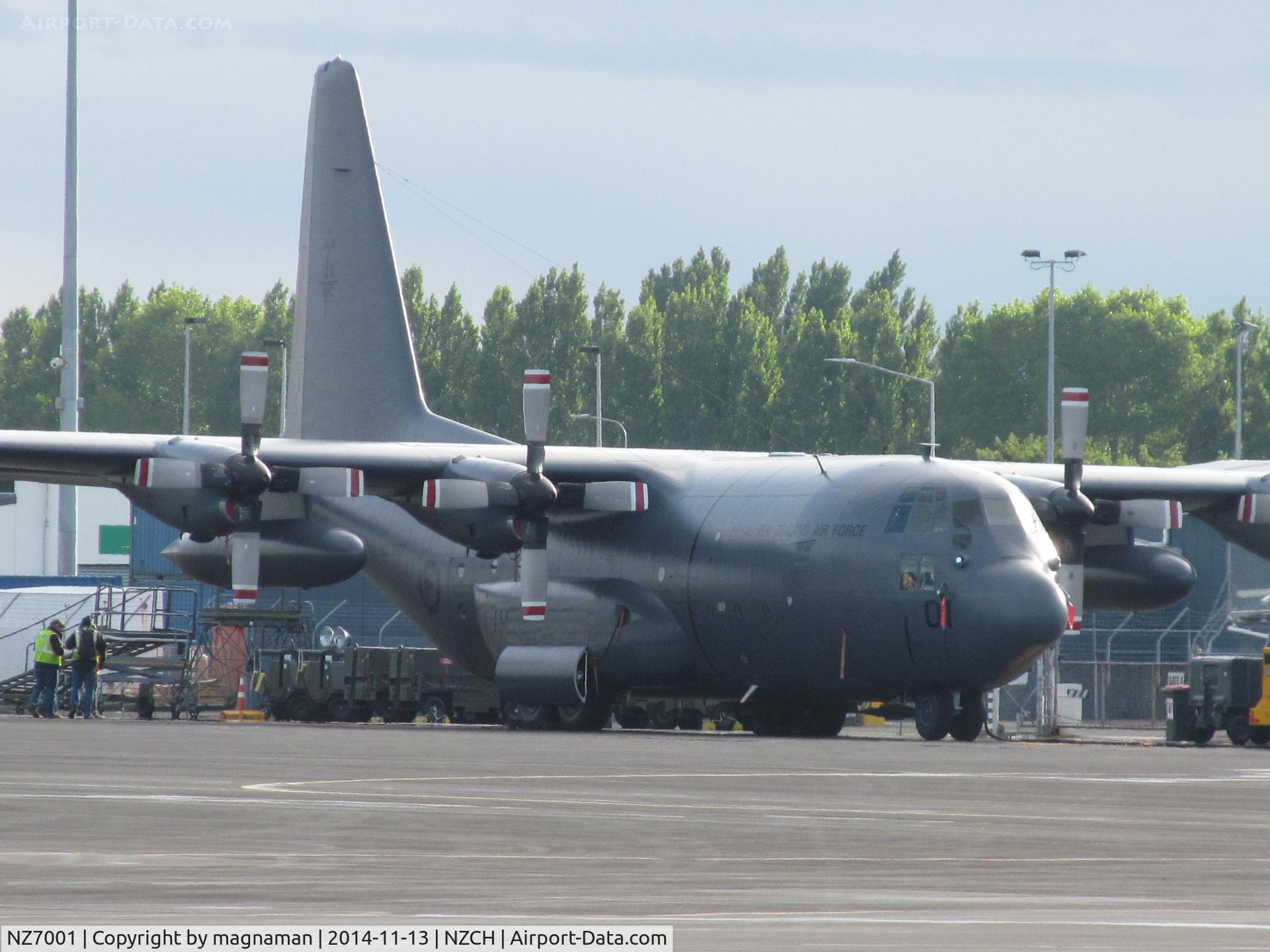 NZ7001, 1965 Lockheed C-130H Hercules C/N 382-4052, On Antarctica ramp at christchurch