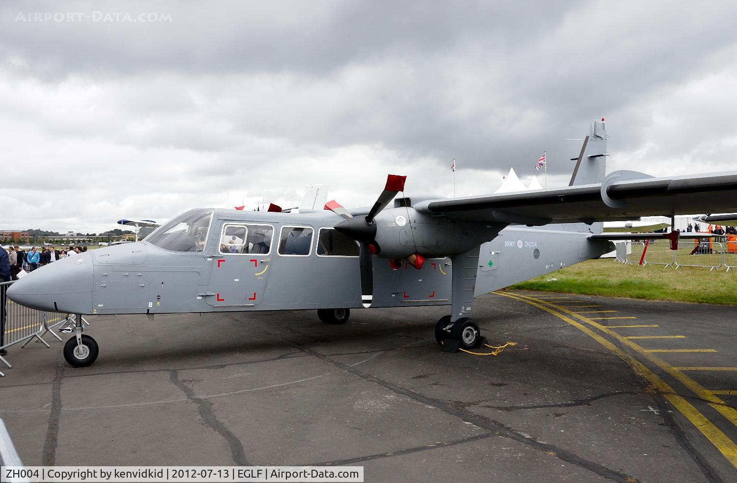 ZH004, 1997 Pilatus Britten-Norman BN-2T-4S Defender 4000 C/N 4009, On static display at FIA 2012.