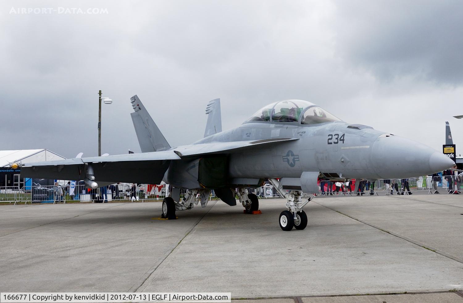 166677, Boeing F/A-18F Super Hornet C/N F155, On static display at FIA 2012.
