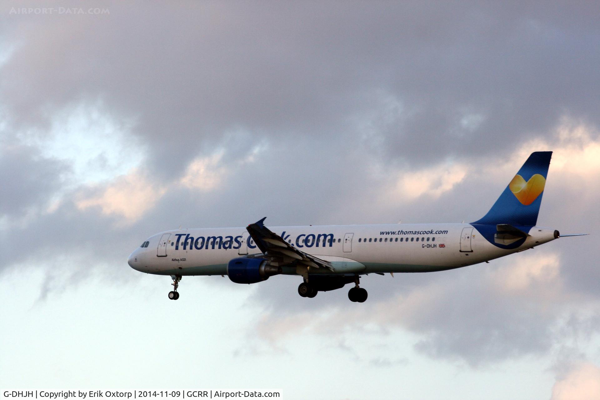 G-DHJH, 2000 Airbus A321-211 C/N 1238, G-DHJH about to land in ACE