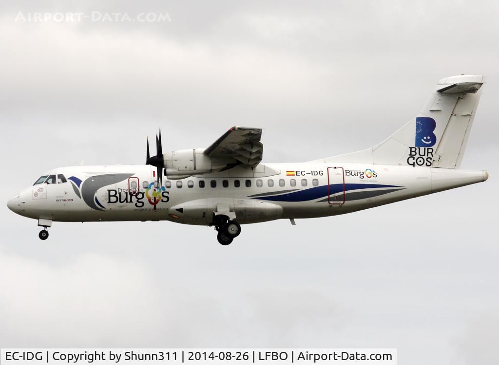 EC-IDG, 1985 ATR 42-320 C/N 003, Landing rwy 32L in Burgos c/s