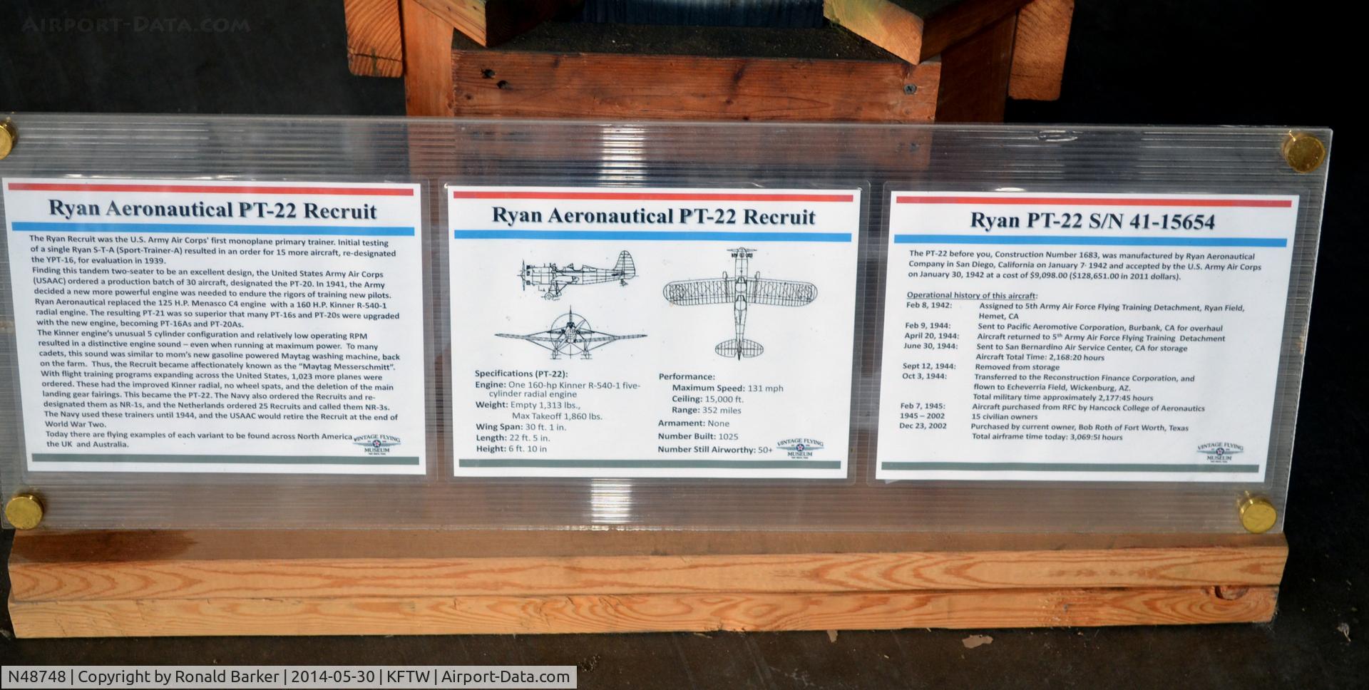 N48748, 1955 Ryan Aeronautical ST3KR C/N 1683, Vintage Flying Museum