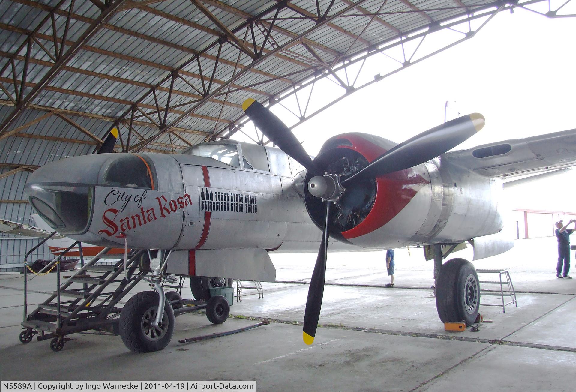 N5589A, 1941 Douglas B-26C Invader C/N 7016, Douglas A-26B Invader at the Pacific Coast Air Museum, Santa Rosa CA