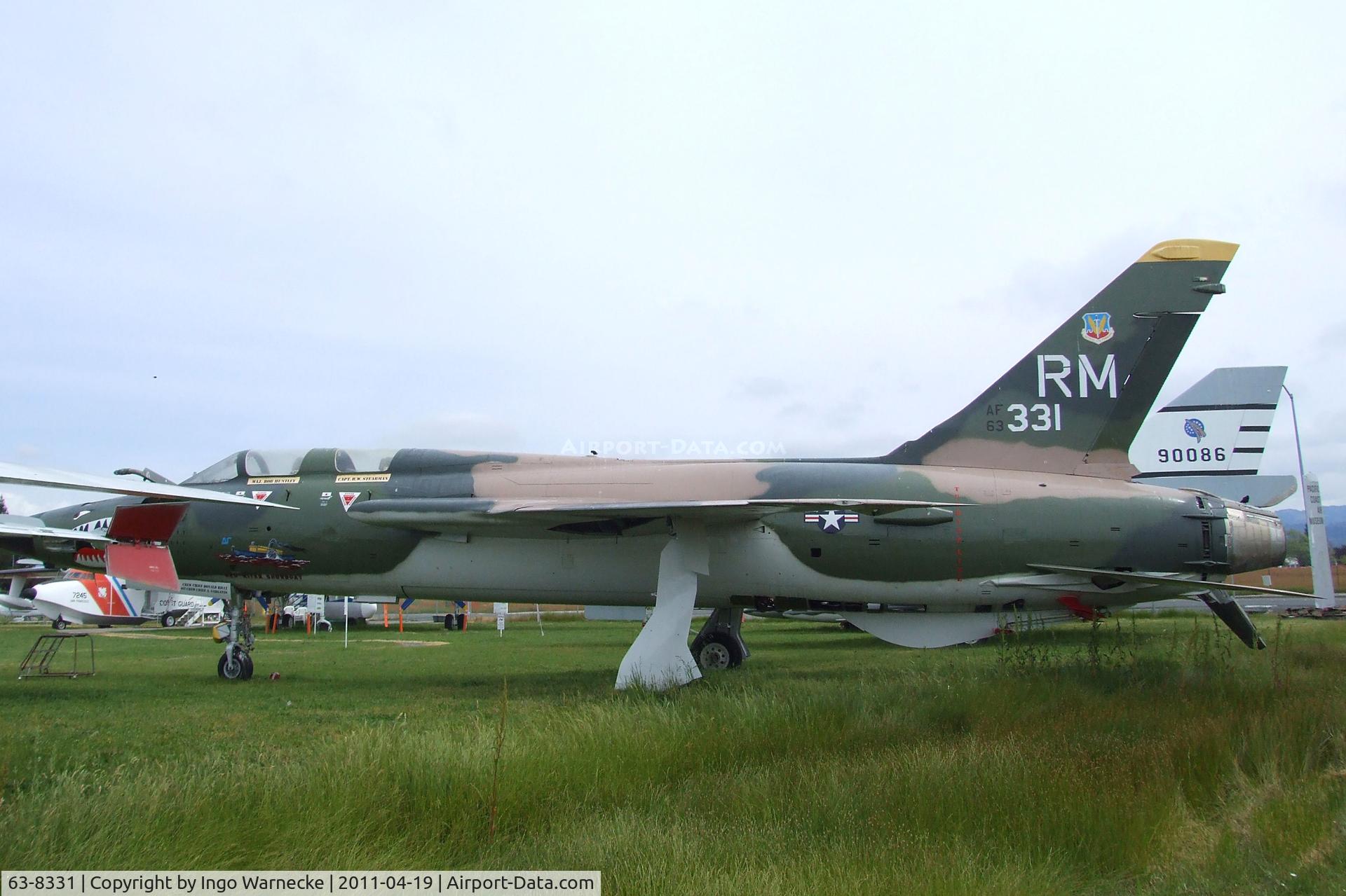 63-8331, 1963 Republic F-105G-1-RE Thunderchief C/N F108, Republic F-105F Thunderchief at the Pacific Coast Air Museum, Santa Rosa CA
