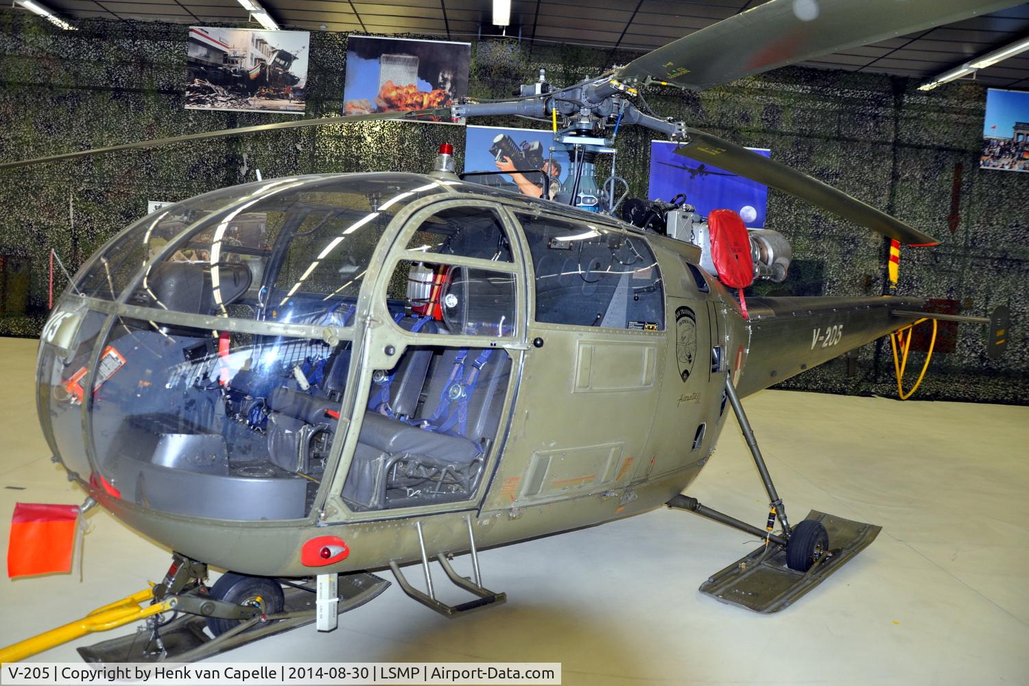V-205, F+W Emmen SE-3160 Alouette III C/N 1161, Alouette III helicopter of the Swiss Air Force, now preserved at the Clin d'Ailes museum at Payerne Air Base.