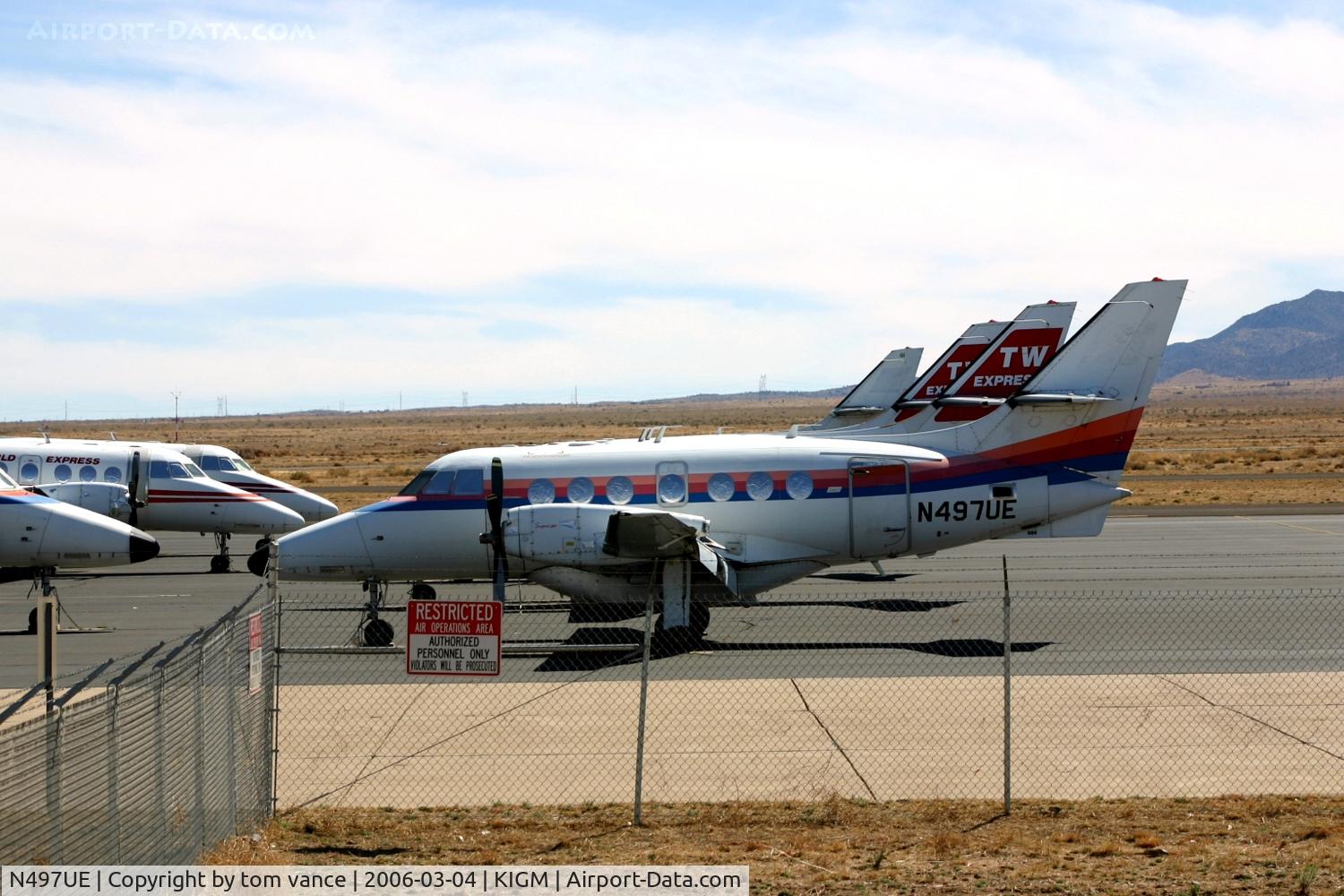 N497UE, 1990 British Aerospace BAe-3201 Jetstream C/N 904, at Kingman AZ USA