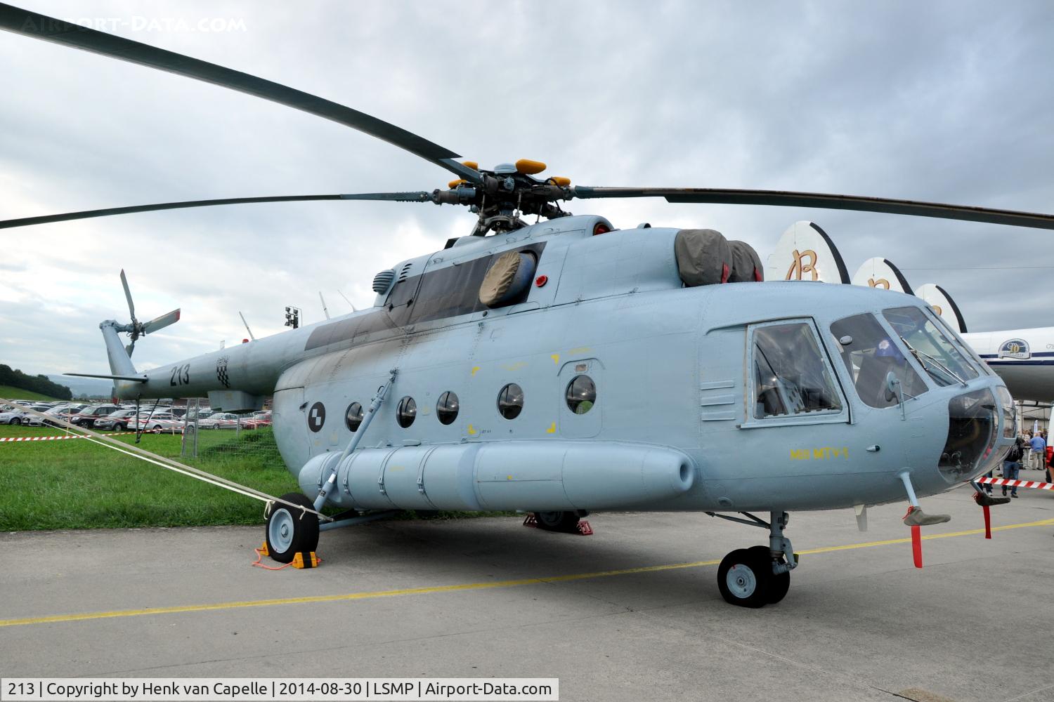 213, Mil Mi-8MTV-1 Hip C/N 96055, Mil Mi-8MTV-1 helicopter of the Croatian Air Force at Payerne Air Base, Switzerland.