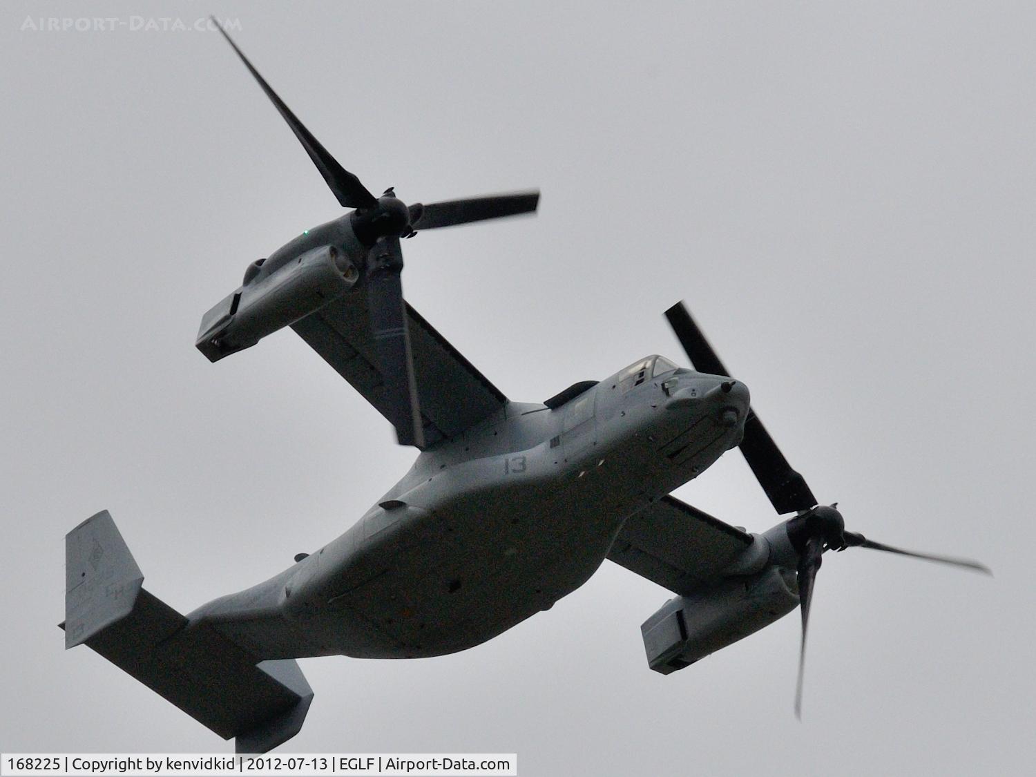 168225, 2012 Bell-Boeing MV-22B Osprey C/N D0175, In the flying display at FIA 2012.