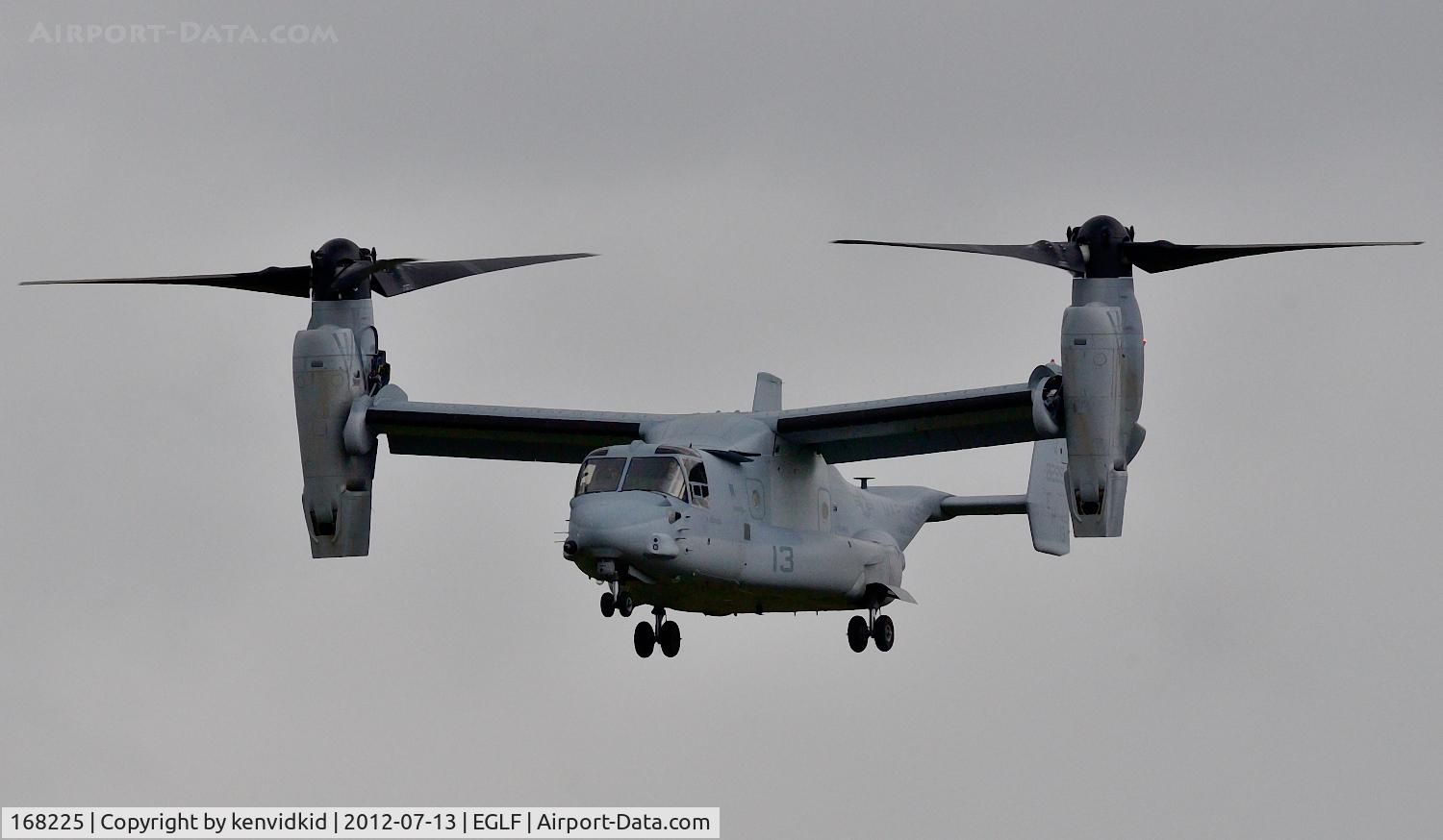 168225, 2012 Bell-Boeing MV-22B Osprey C/N D0175, In the flying display at FIA 2012.