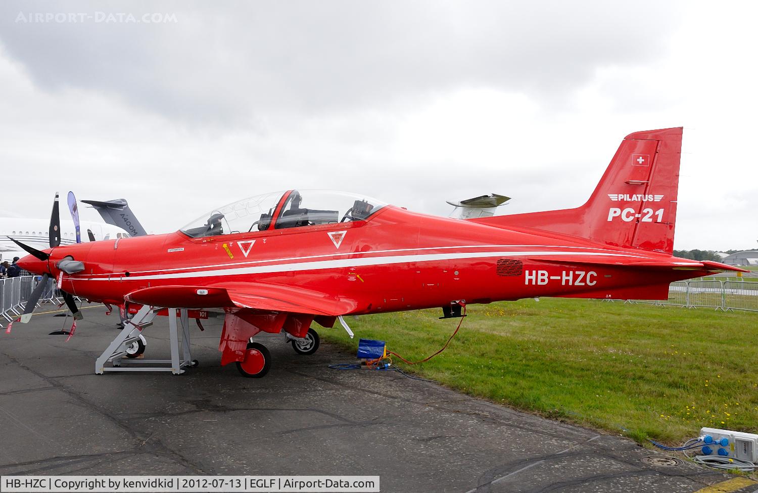 HB-HZC, 2005 Pilatus PC-21 C/N 101, On static display at FIA 2012.