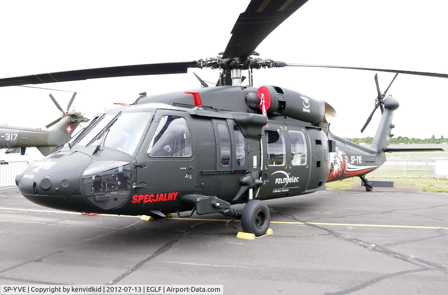 SP-YVE, Sikorsky S-70i Black Hawk C/N 70-3741, On static display at FIA 2012.