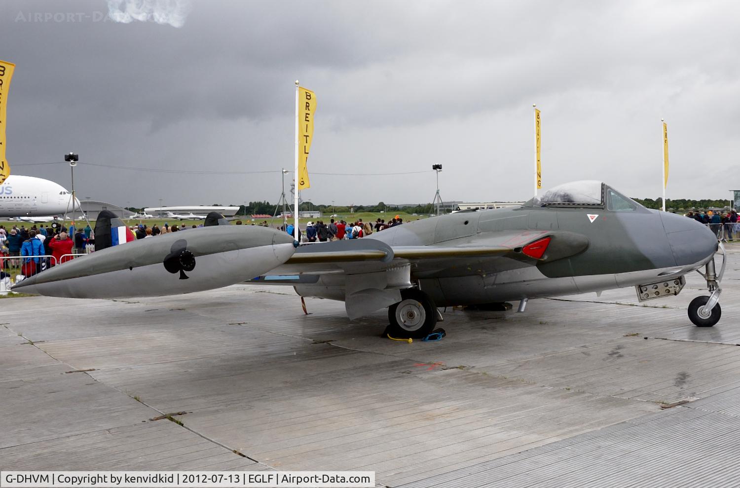 G-DHVM, 1954 De Havilland (F+W Emmen) DH-112 Venom FB.50 C/N 752, On static display at FIA 2012.
