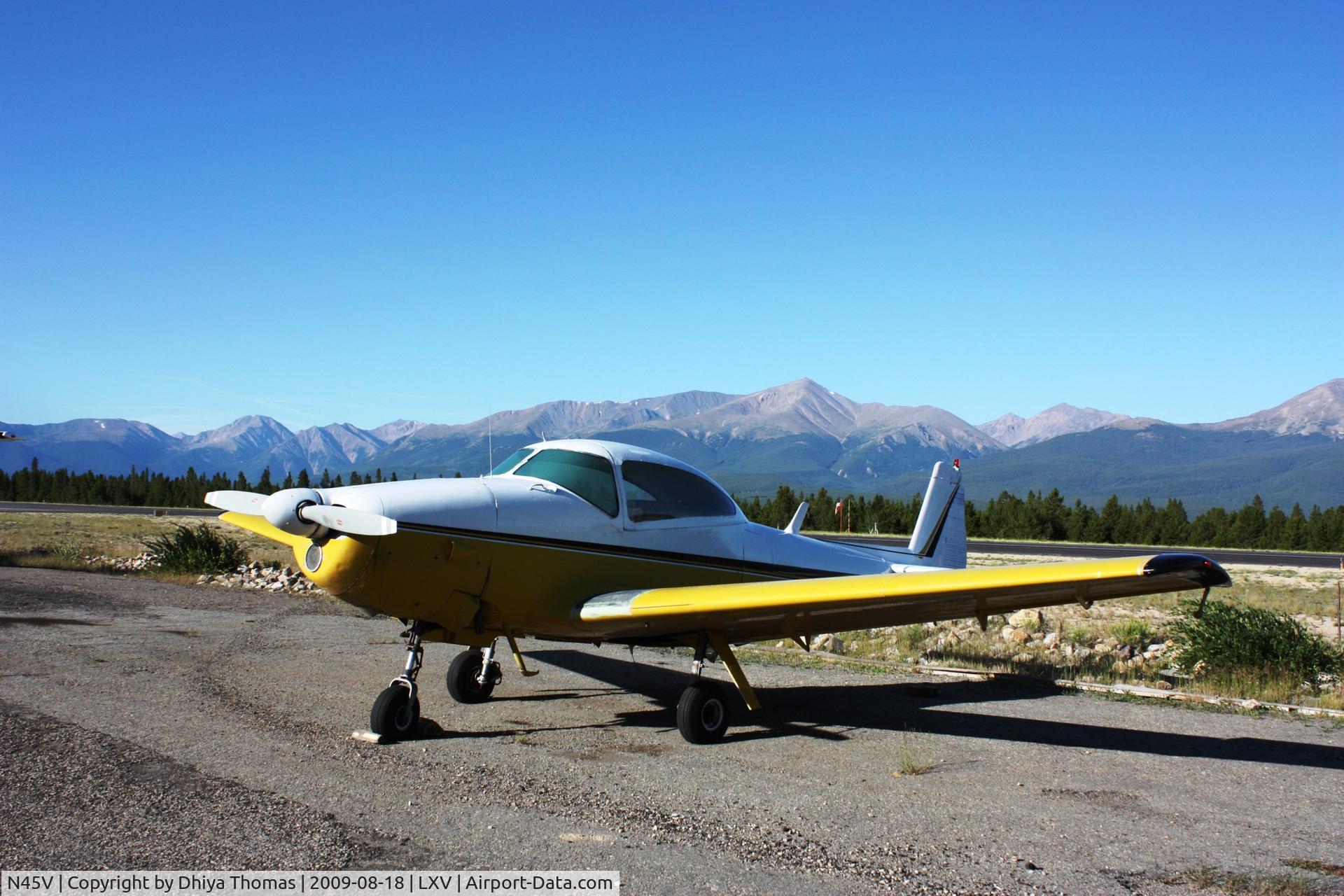 N45V, 1934 Fairchild 24 C8E C/N 2600, Sitting on the ramp at quite Leadville Airport, the highest airport in North America