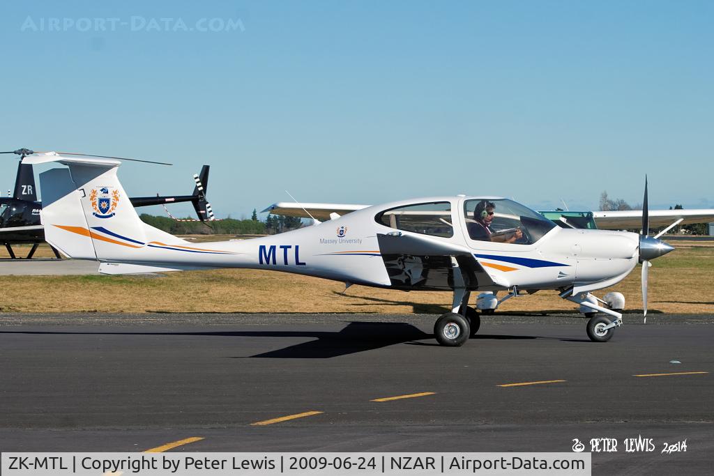 ZK-MTL, Diamond DA-40 Diamond Star C/N 40.1028, Massey University School of Aviation, Palmerston North