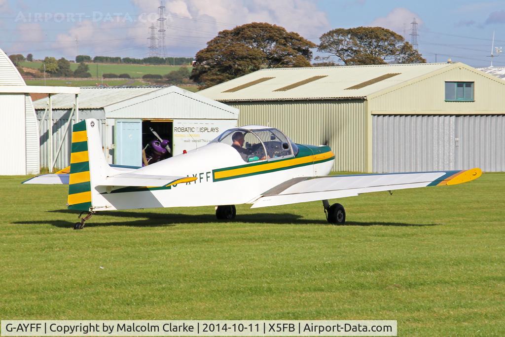 G-AYFF, 1971 Rollason Druine D-62B Condor C/N RAE/647, Rollason Druine D-62B Condor, a resident at Fishburn Airfield UK, October 11th 2014.