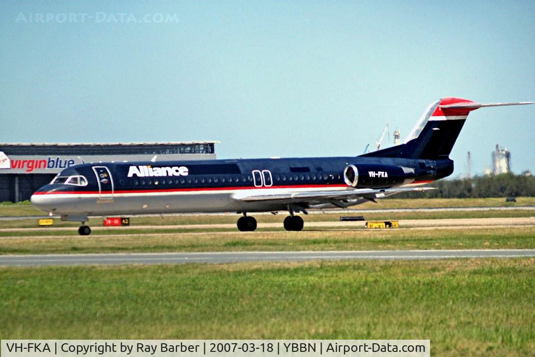VH-FKA, 1991 Fokker 100 (F-28-0100) C/N 11345, Fokker F-100 [11345] (Alliance Airlines) Brisbane International~VH 18/03/2007