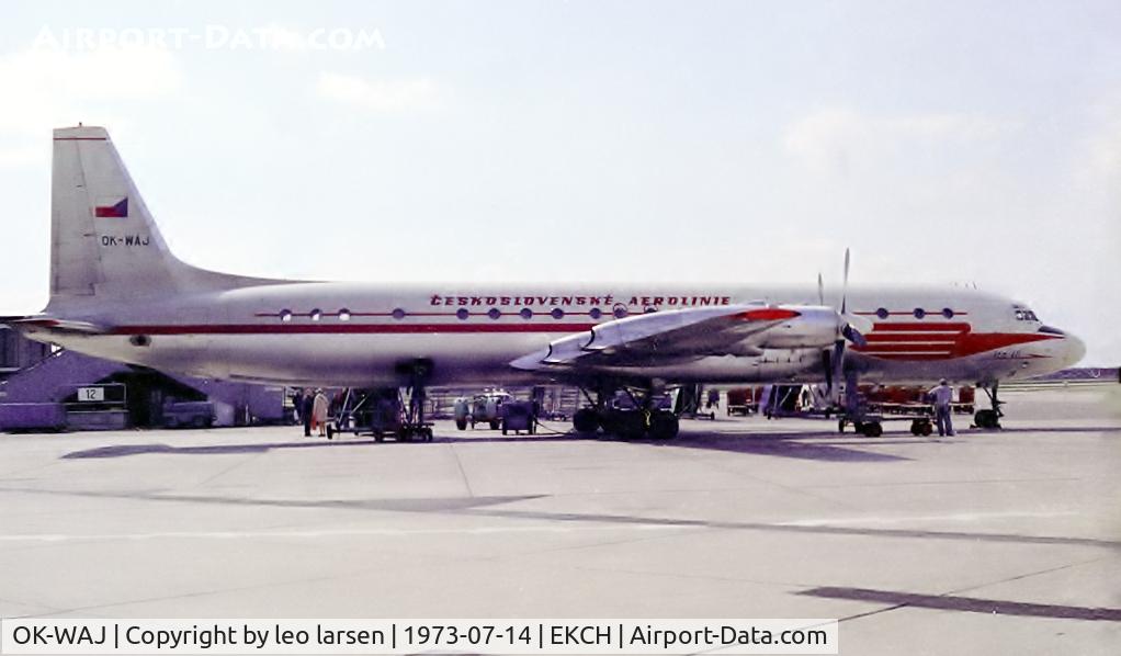 OK-WAJ, 1967 Ilyushin Il-18D C/N 1870101, Copenhagen 14.7.73