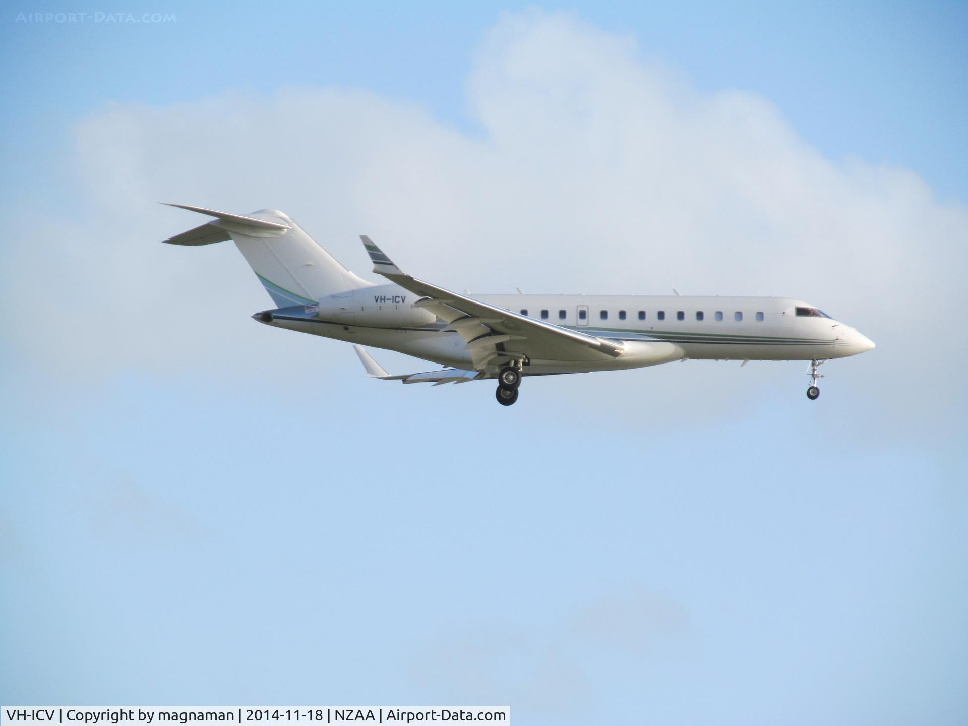 VH-ICV, 2010 Bombardier BD-700-1A10 Global Express C/N 9393, nearly touchdown