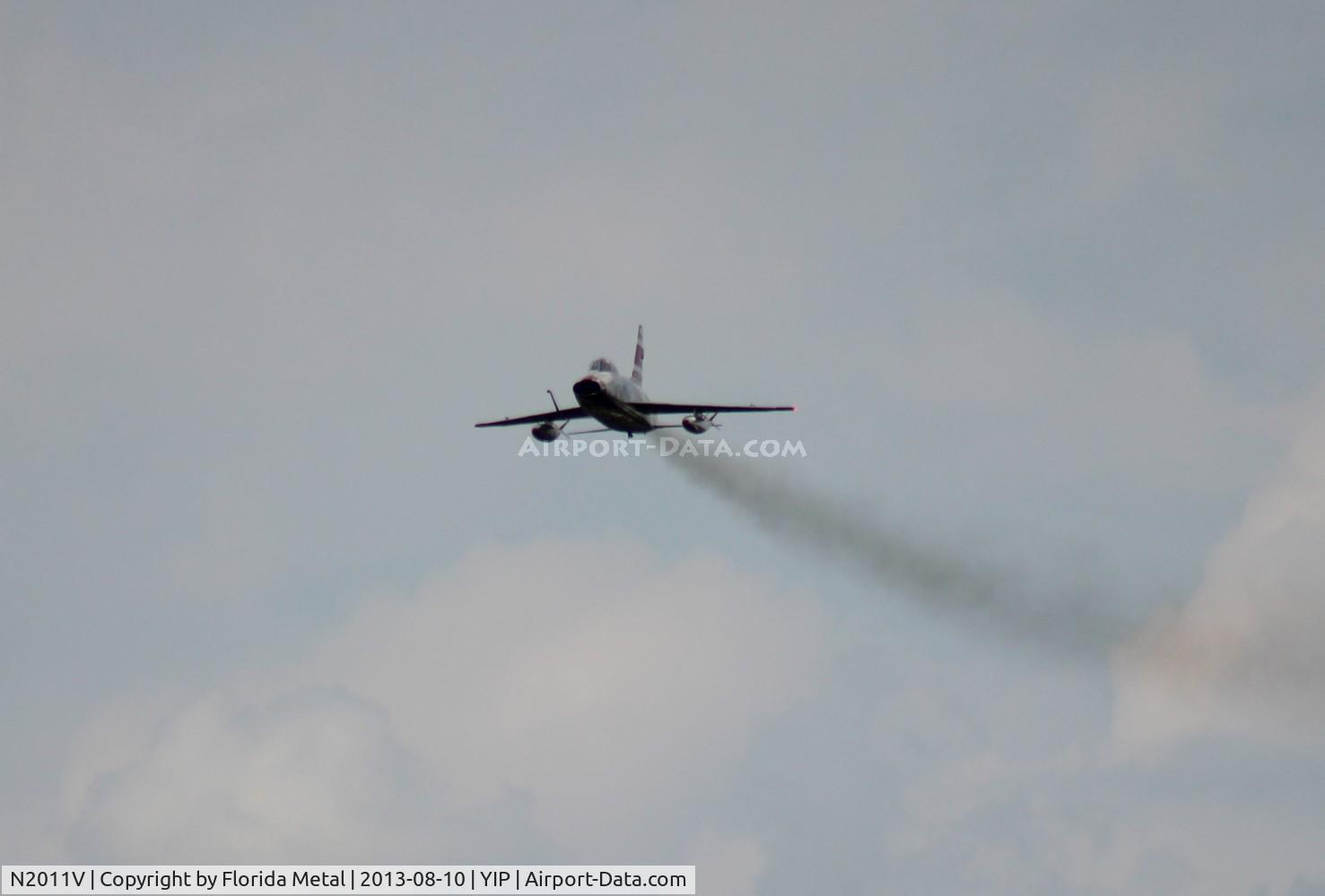 N2011V, 1958 North American F-100F Super Sabre C/N 243-224, F-100F at Thunder Over Michigan 2013