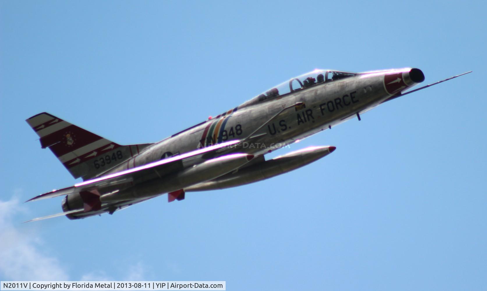 N2011V, 1958 North American F-100F Super Sabre C/N 243-224, F-100F Super Sabre at Thunder Over Michigan 2013